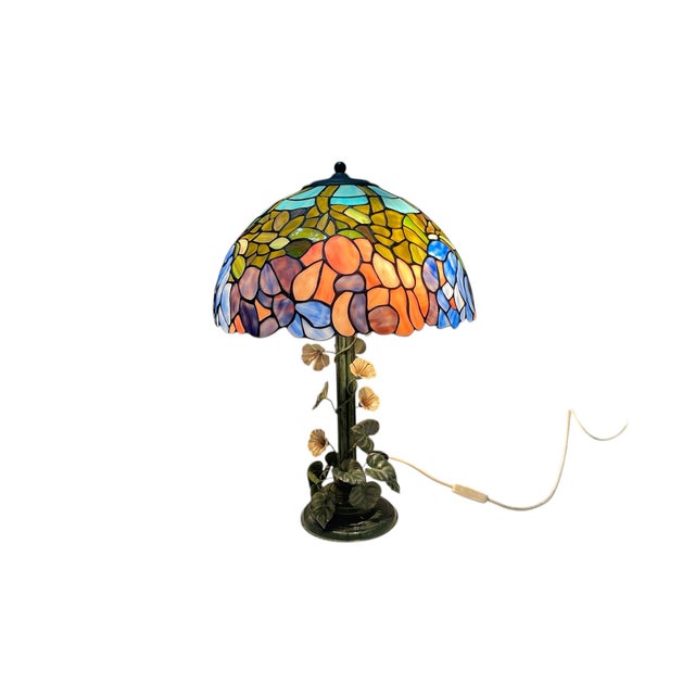 Tole Flower Table Lamp from Tiffany, 1960s For Sale - Image 13 of 13