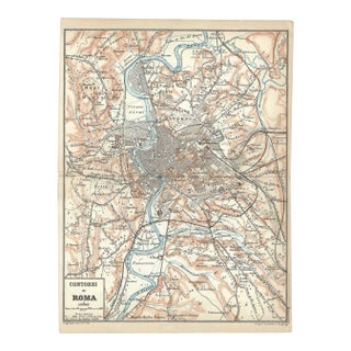 Anti Map of Rome Italy For Sale