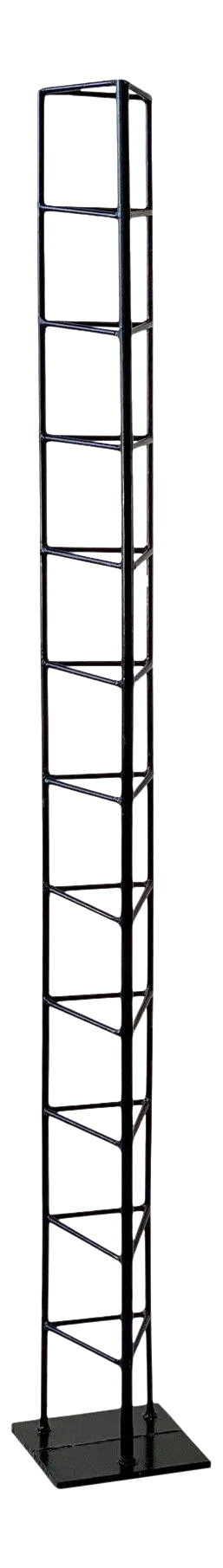1980s Wrought Iron Geometric Triangulated Totem Sculpture