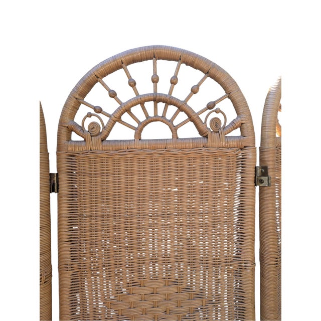 Vintage Coastal Nantucket Wicker Screen For Sale - Image 15 of 17