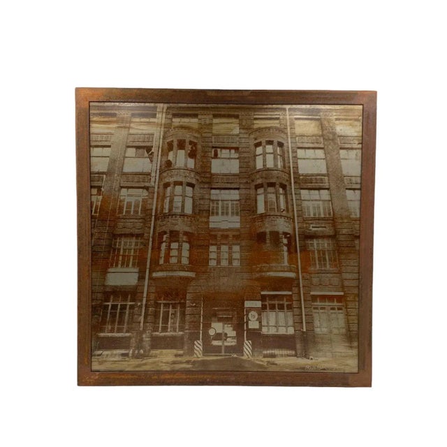 Jean-Pascal Bredenbac, Photo On Sheet Metal, Mounted On Panel, France 2002 Numbered 0606 Framed with rusted iron 64 x 64...