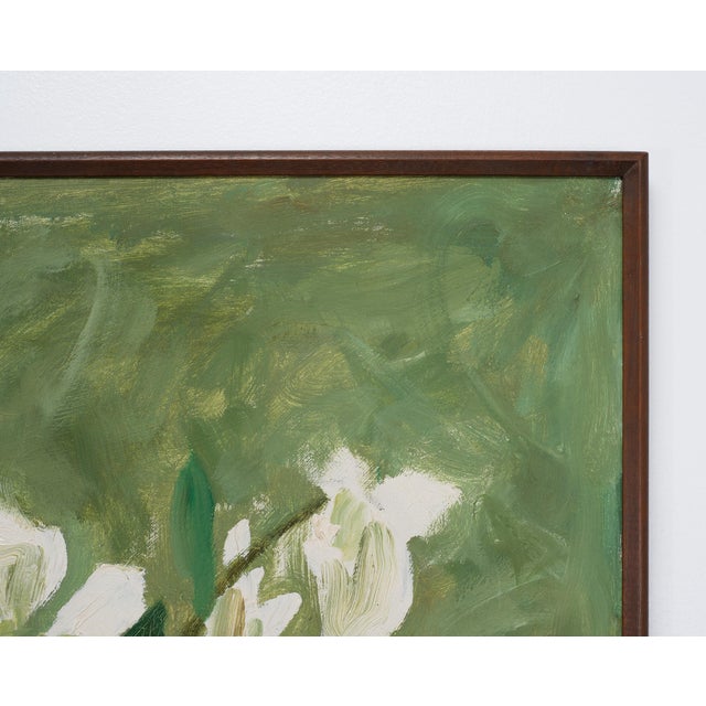 Wood "Still Life With Flowers" Painting by Bryan Wilson 3 Ft. 1960 For Sale - Image 7 of 18