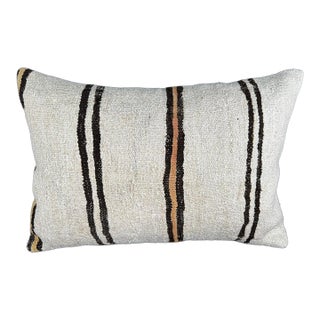 Turkish Hemp Pillow Cushion Natural Beige Brown Pillow Cushion Cover 16 "x 24" For Sale