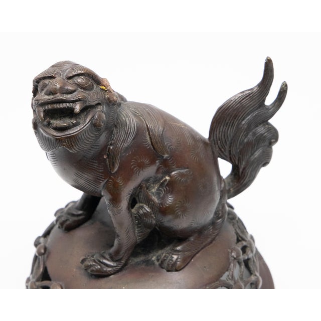 Japanese Bronze Incense Burner For Sale - Image 10 of 13
