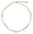 White Peonies Baroque Pearls Gold Bead Necklace For Sale