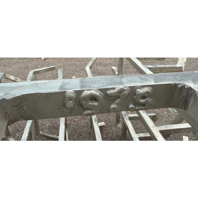 Mid-Century Modern "Bristling"— Large Abstract Aluminum Sculpture, Herbert Simon 1975 For Sale - Image 3 of 12