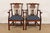 A gorgeous pair of Georgian or Chippendale style armchairs or dining captain chairs In the manner of Baker Furniture USA,...