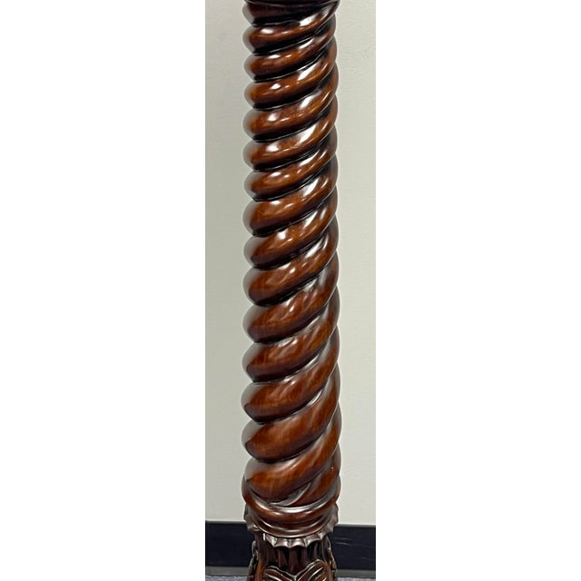Chippendale Chippendale Style Carved Mahogany Plant Stand Pedestal For Sale - Image 3 of 7