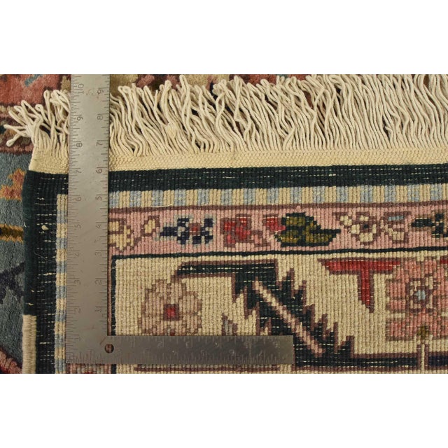 Heriz Rug 3’10” X 6’3” Blue Wool Vintage Tribal Hand-Knotted Oriental Carpet For Sale - Image 12 of 12