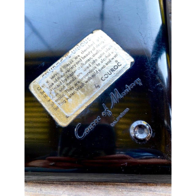 Vintage Couroc of Monterey Bicentennial Patriotic Eagle & Liberty Bell Inlay Serving Tray For Sale - Image 10 of 10