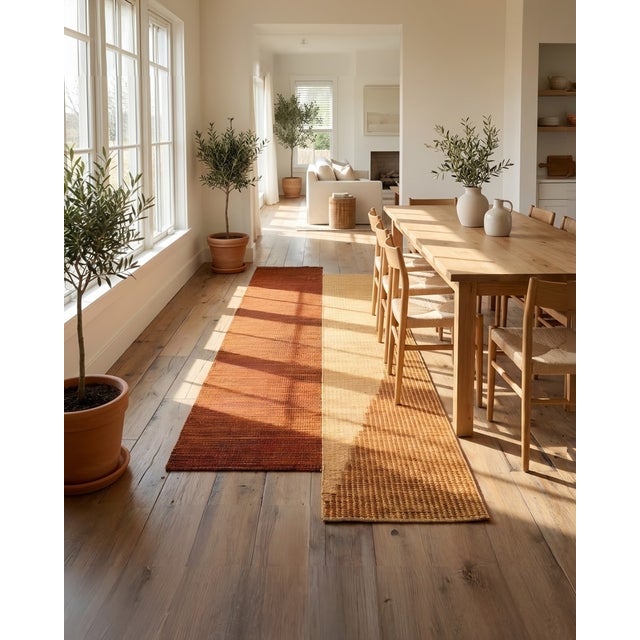 2020s Modern Hand Woven Rug 5' X 8' Orange For Sale - Image 6 of 15