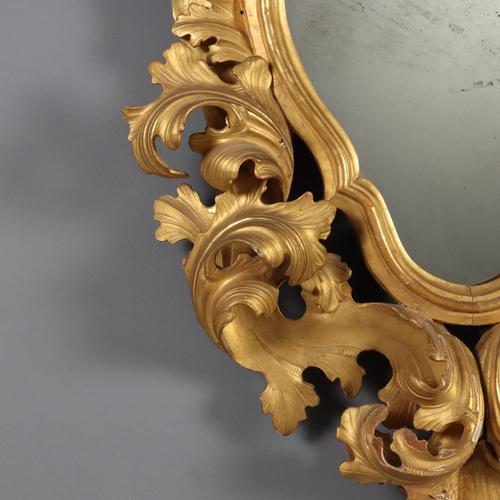 Wood Large Baroque Style Mirror For Sale - Image 7 of 14
