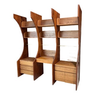 Sculptural Modular Library Wall Unit Desk Gerald McCabe Mid Century Modern For Sale