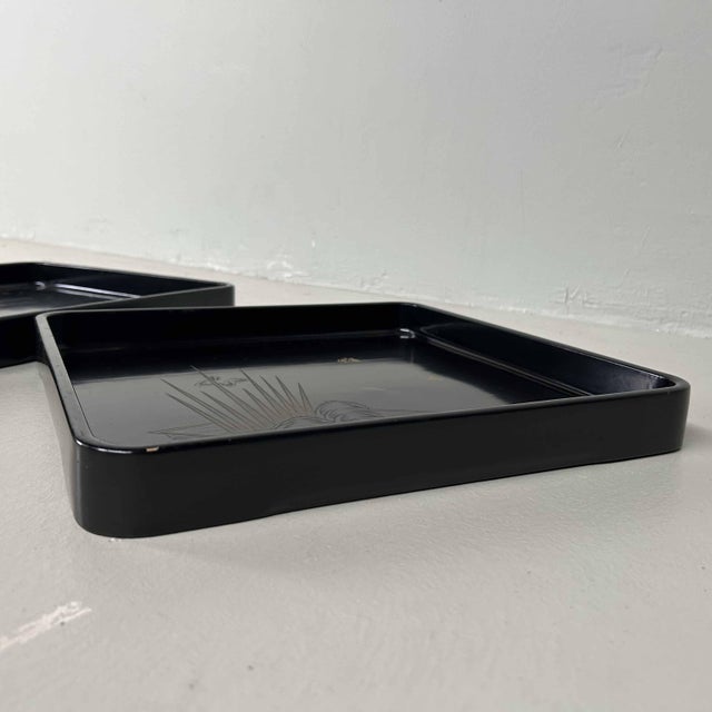 Urushi Lacquer Black Tray, Japan, 1890s For Sale - Image 5 of 14