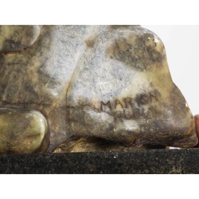 Signed Carved Marble Sculpture of Dog For Sale In New York - Image 6 of 9