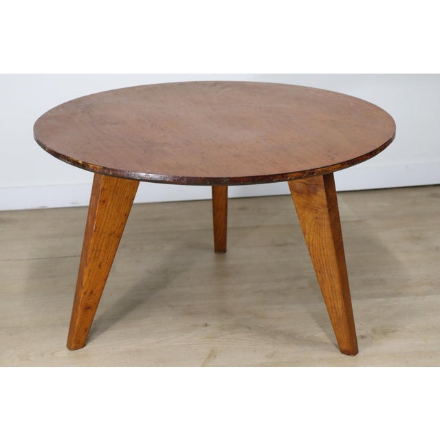 Wood Tripod Coffee Table in Oak, 1950s For Sale - Image 7 of 17