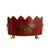 French Vintage Large Italian Tole Gilt & Cranberry / Burgundy Red Monteith Cache Pot / Jardinere / Planter With Lion Head Rings and Paw Feet For Sale - Image 3 of 8