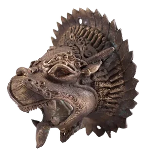 Bhutan Dragon Druk Wall Mounted Incense Burner, Tibet, 1920s
