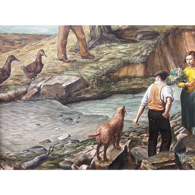 1936 Wpa Era American Scene Modernist Painting "A Connecticut Day" Howard Ahrens For Sale In Philadelphia - Image 6 of 11