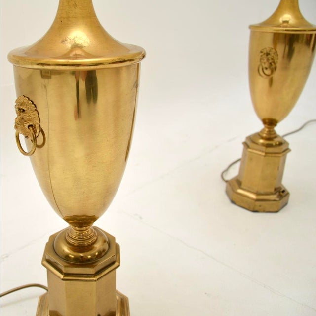 1930s Neoclassical Brass Table Lamps, 1930s, Set of 2 For Sale - Image 5 of 12