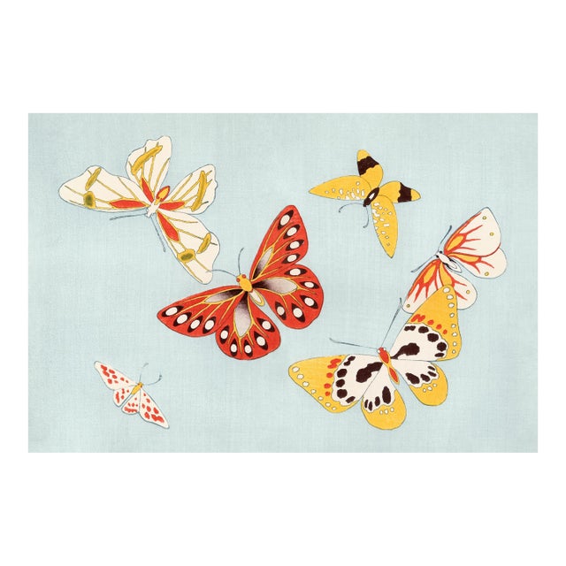 Japanese Butterflies, Kamisaka Sekka, Rinpa Art Print Reproduction, 36" × 24" For Sale