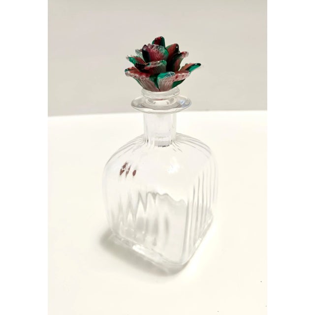 Transparent Murano Glass Decanter Bottle by Carlo Moretti, Italy, 1980s For Sale - Image 8 of 11