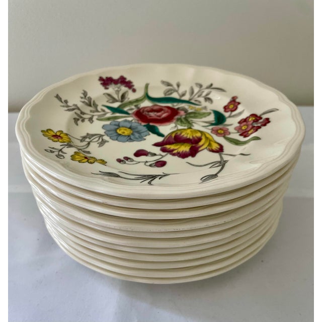 Spode Vintage 1950s Copeland Spode Gainsborough Marlborough - Round Bread & Butter Plates- Set of 11 For Sale - Image 4 of 4