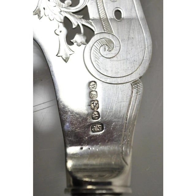 Antique English Victorian Silver Plated Figural Fish Service Fork Knife Set For Sale - Image 10 of 11