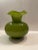 Boho Chic Olive Green Vase With White Flower Top For Sale - Image 9 of 12