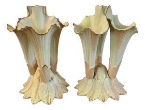 Antique Porcelain Blush Ivory Spill Vases from Locke & Co., Set of 2