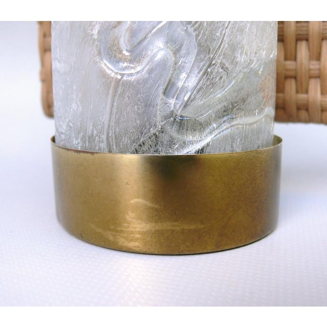 Wall Lights in Ice Glass, Rattan & Brass from Doria Leuchten, 1960s, Set of 2 For Sale - Image 17 of 18