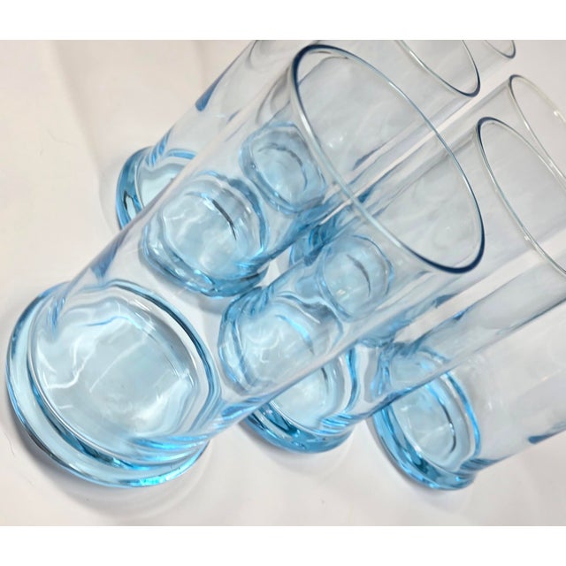 Contemporary Vibrant Blue Disk Tumblers- Set of 6 For Sale - Image 3 of 11