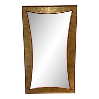 Dramatic Mid-Century-Style Gold Leaf Mirror For Sale
