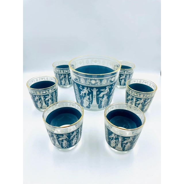 Mid 20th Century Jeannette "Hellenic" Jasperware-Style Cocktail Set- 7 Pieces For Sale - Image 13 of 13