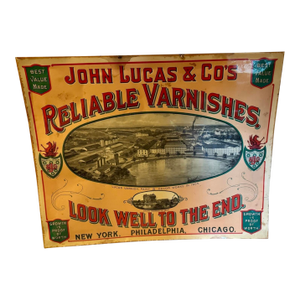 Antique Lucas Varnish Paint & Color Reliable Varnishes Metal Advertising Sign