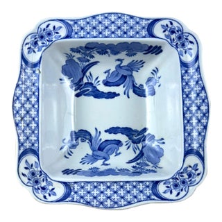 Antique English Blue and White Transferware Serving Dish For Sale