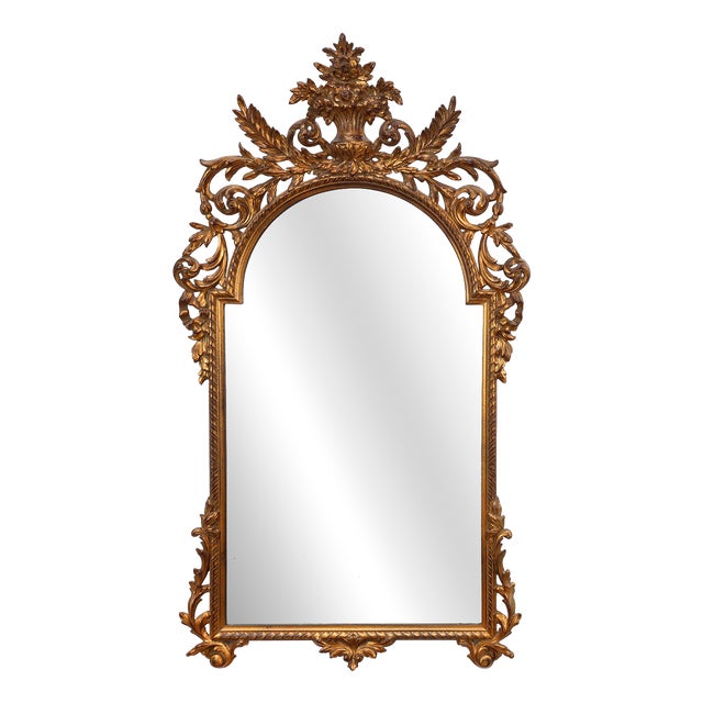 Large 20th Century Baroque Gilt Mirror by Deknudt, Belgium, 1960s For Sale