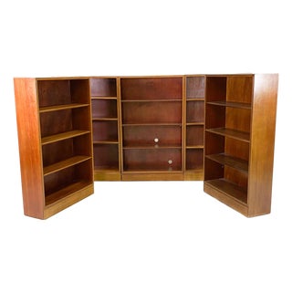 Danish Mahogany Bookcases by Frits Henningsen, 1940s, Set of 5 For Sale
