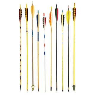 Vintage Colorful Wood Arrows - Set of 10 For Sale