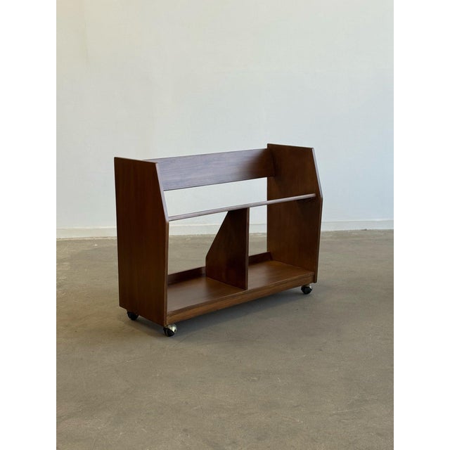 Mid-Century Modern 1980s Vintage Rolling Record Holder For Sale - Image 3 of 10