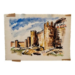 Henry Emil Salloch Original Watercolor on Paper Ávila, Spain. 1973. For Sale