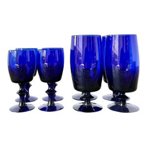 Vintage Cobalt Stemware - Set of 8