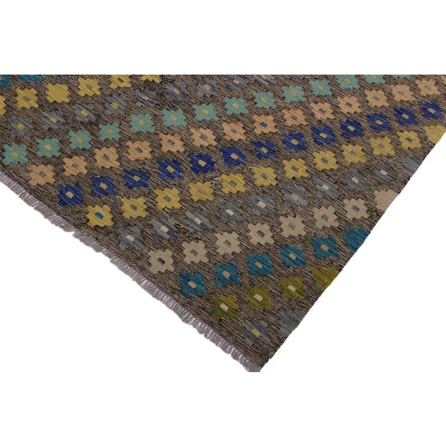 Contemporary Boho Chic Kilim Hand-Woven Wool Rug - 5′10″ × 8′ For Sale - Image 3 of 8