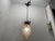 Wrought Iron Murano glass Light Pendant 1950s Tole leaf canopy top Height including chain and ceiling canopy 105 cm Height...