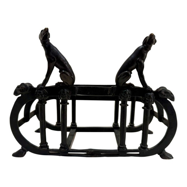 Antique Greyhound Figural Letter Holder Desk Organizer Mail Sorter For Sale