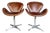 Set of Brancaster Swivel Leather Accent Swan Chairs from Acme For Sale