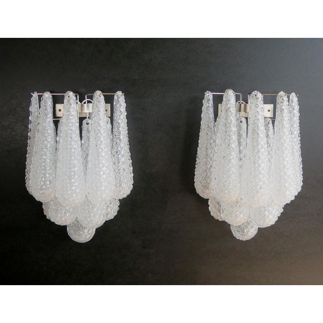 Vintage Glass Petals Drop Wall Sconces, 1990s, Set of 2 For Sale - Image 13 of 13