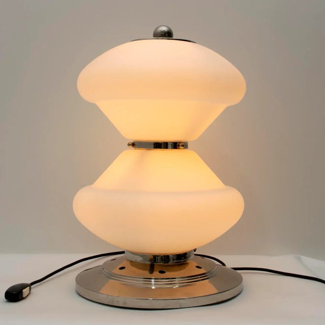 AVMazzega Mid-Century Italian Steel & Murano Glass Table Lamp from Mazzega, 1960s For Sale - Image 4 of 11