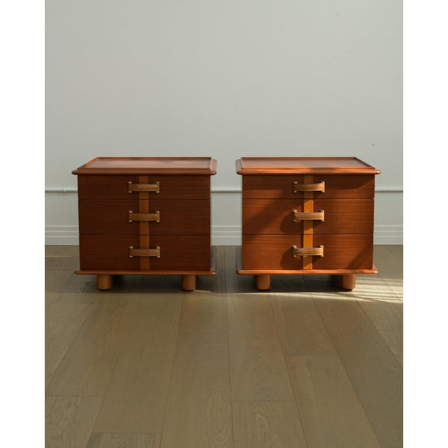 Mid-Century Modern 1945 Paul Frankl 'Station Wagon' Nightstands by Johnson Co., Professionally Refinished, 2 Pieces For Sale - Image 3 of 13