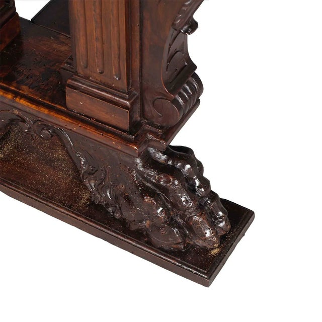 Wood 19th Century Hand Carved Walnut Desk from Testolini & Salviati For Sale - Image 7 of 9